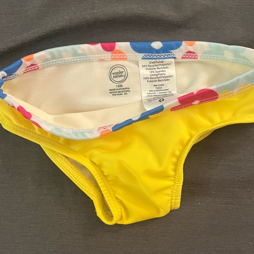 Wonder Nation Yellow Bikini Floral Swim Set - Picture 5 of 6